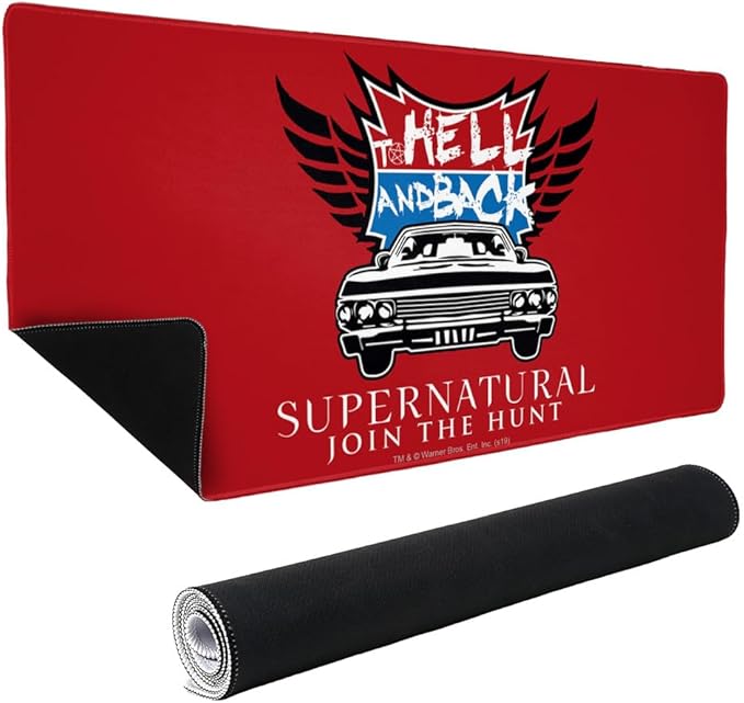Supernatural to Hell and Back Large Gaming Mouse Pad Desk Mat with Stitched Edges Non-Slip Base for Gamer Home and Office 31.5 x 15.7
