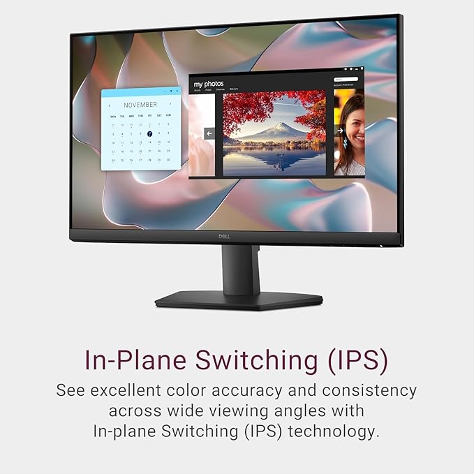 Dell 24 inch Monitor LED FHD - 100Hz Refresh Rate 1500:1 Contrast Ratio AMD FreeSync - VESA IPS Anti-Glare Tilt Adjustability HDMI &amp VGA Black