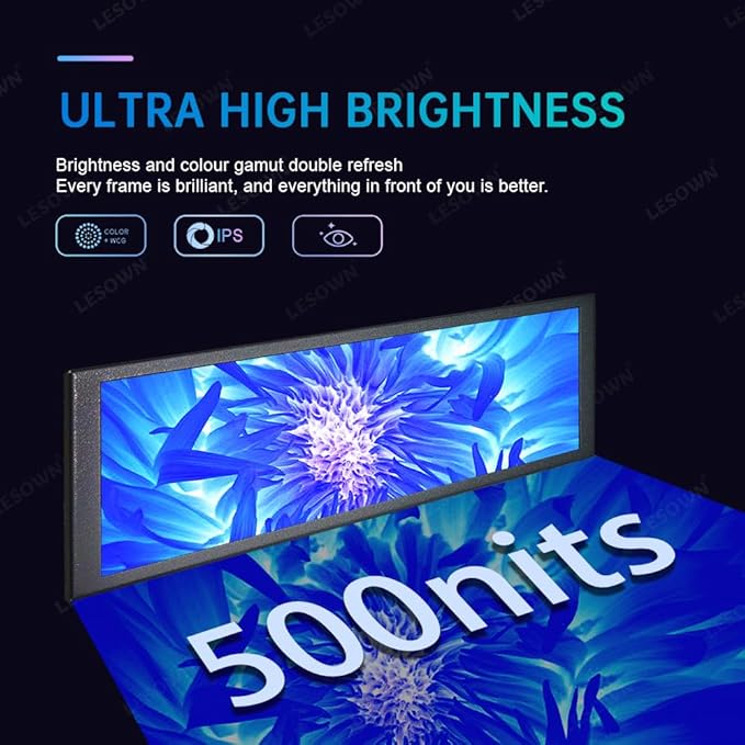 7.84 Inch Mini Screen CPU GPU Data Temp Monitor PC Case Sensor Panel Display HDMI 400x1280 IPS USB Small Long Stretched Bar Monitors for Laptop Aida64