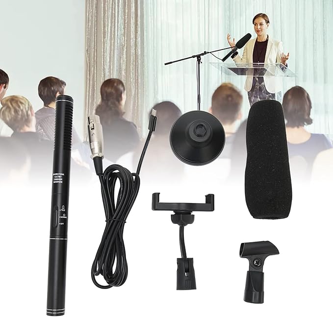 Tyenaza Handheld Interview Microphone Professional Wire Portable Reporter Microphone for Large Conferences Interviews Outdoor Celebrations Speeches Film Or Tv Productions