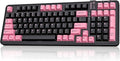 AUSDOM 98Pro Silent Wireless Mechanical Keyboard Tri-Mode BT/2.4G/USB-C Hot Swappable Custom Quiet Keyboard with Backlit Gasket Structure PBT KeycapsPre-lubed Tactile Switches(Black &amp Pink-Sil