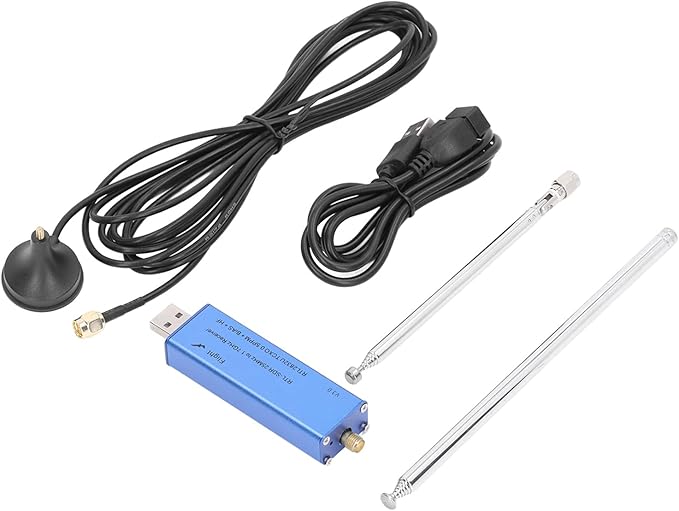 25-1760MHz Receiver Kit SDR Radio USB Dongle Receiver with Antenna and Socket for Scanner