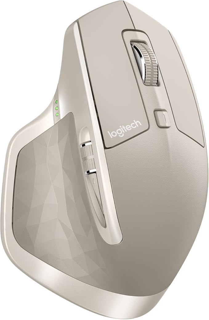 Logitech MX Master Wireless Mouse – High-Precision Sensor Speed-Adaptive Scroll Wheel Thumb Scroll Wheel Easy-Switch up to 3 Devices – Stone