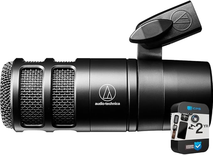 Audio-Technica AT2040 Hypercardioid Dynamic Podcast Microphone Bundle with 2 YR CPS Enhanced Protection Pack