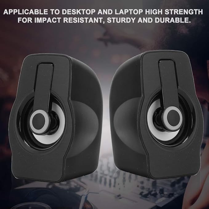 Computer Speakers for Desktop Pc Stereo Speakers Ft-185 Mini USB LED Speaker Portable Loudspeaker Music Player for Desktop Laptop (Classic Black)