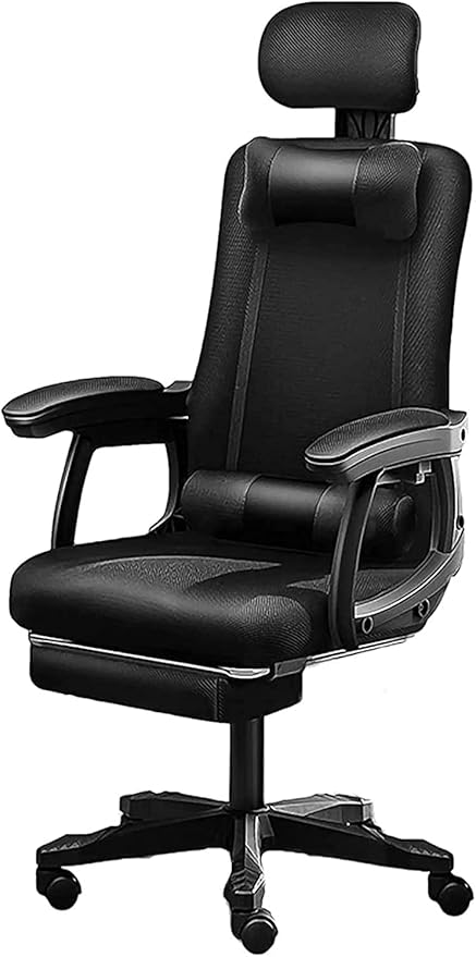Office High Back Office Chair Gaming Chair Adjustable Office Chair Rotating Video Game Chair Computer Chair Mesh Work Chair Chair (Size:Black)
