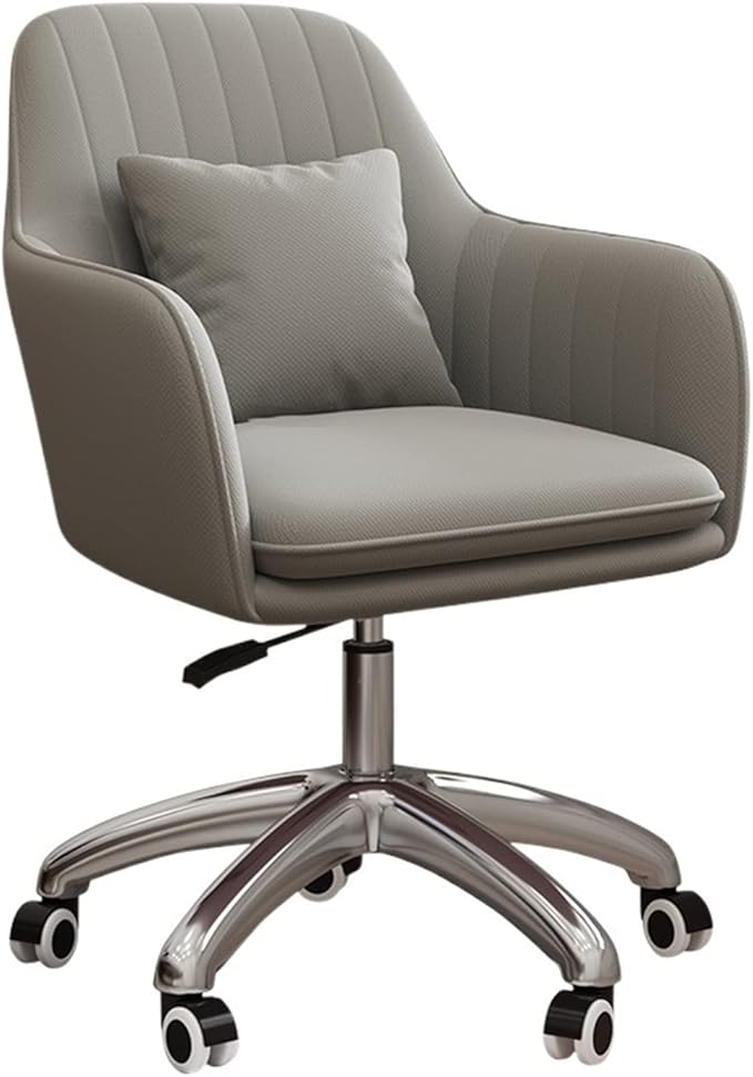 Adjustable Office Computer Chair with Armrest Office Chairs Furniture Swivel Computer Chair Creative Pink Gaming(Gray-Silver)