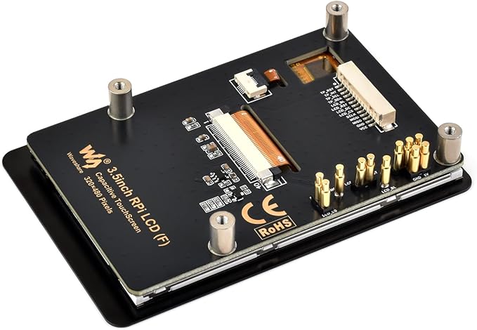 3.5inch Capacitive Touch Screen Compatible with Raspberry Pi 5/4B/3B+/3B/3A+/Pico W/Pico 2W/ ESP32 320x480 IPS LCD 5-Point Touch SPI and I2C Interfaces Pigo Pin or 13PIN Cable Dual Connections