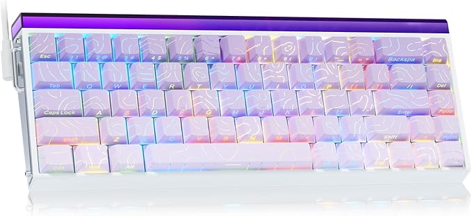 x AULA HERO 68 HE 60% Gaming Keyboard Wired Hall Effect Mechanical Keyboard Mini with Adjustable Actuation Rapid Trigger Mode 8K Hz Polling Rate0.125ms LatencySide Printed PBT KeycapsRGB Backlit