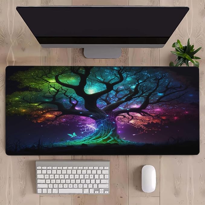 Tree of Life Galaxy_1 Large Mouse Pad Gaming Mousepad Desk Mat for Desktop Computer Keyboard Waterproof Mouse Mat Desk Pad with Non-Slip Base for Game School Office Home 35.4 x 15.7
