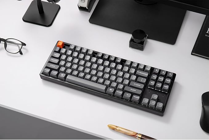Keychron K8 Max QMK Wireless Custom Mechanical Keyboard Hot Swappable TKL 80% Layout Bluetooth/2.4G/USB-C Programmable Aluminum Frame Super Banana Switch NKRO Gaming Keyboard for Mac/Windows