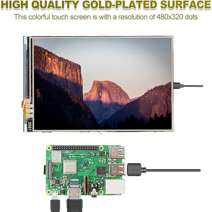 fo sa Monitor Display 3.5 Inch 480x320 TFT LCD Display Resistor for with Pen Size 85.42 x 55.60 mm