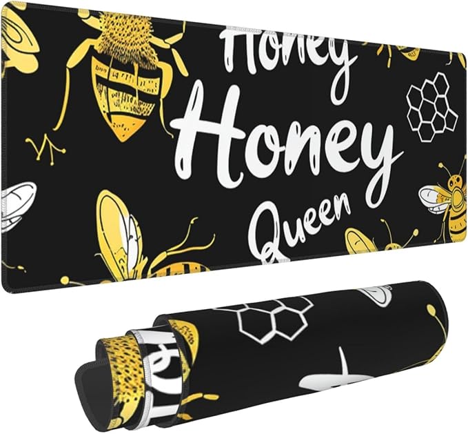 Animal Honey Bee Sweet Large Mouse Pad XL Extended Gaming Pad Waterproof Desk Mat for Desktop Keyboard Non Slip Mousepad for Office Game Home 32.15x11.8