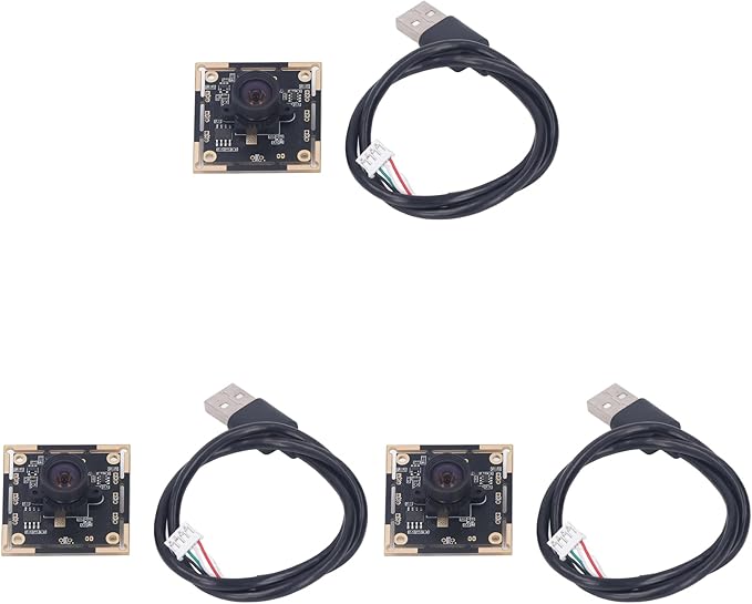 3 Pcs 1MP USB Camera Module USB 2.0 30 FPS Web Camera Module 100 Degree with Distortion Panorama OV9732 Computer Web Camera Board for Computer Laptop Plug and Play