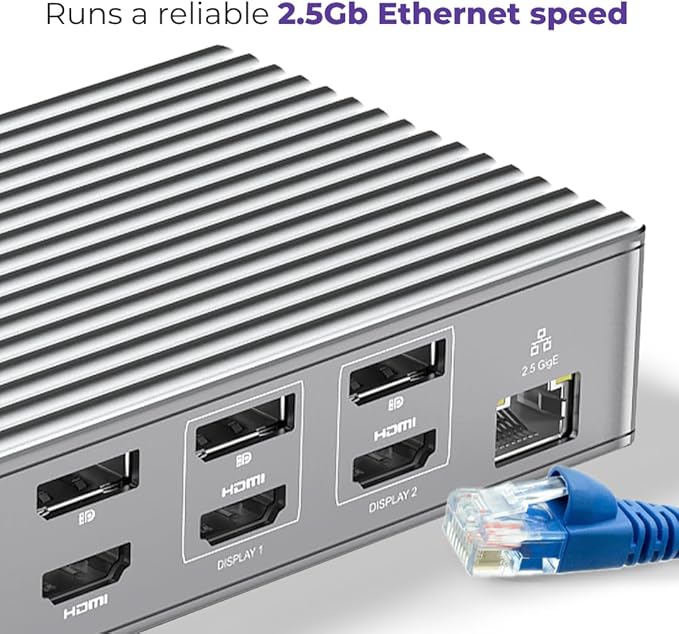 Thunderbolt 4 Dock with DisplayLink 21-in-1 USB-C/A Docking Station for MacBook Windows &amp ChromeOS – 150W Charging 40Gbps 8K/4K Display Dual/Triple/Quad/5 Monitor Support