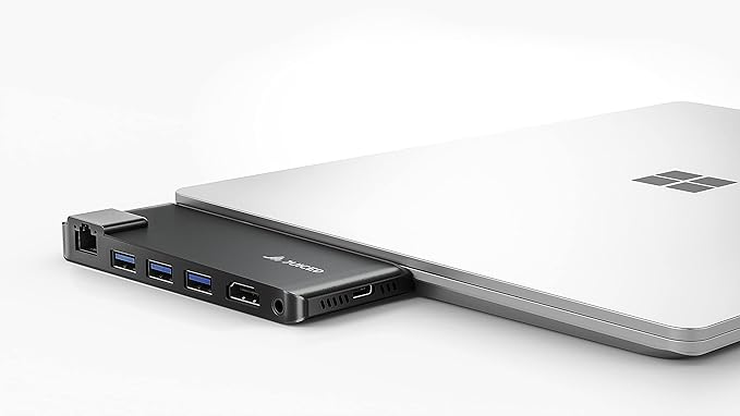 ImpactHUB - Surface Laptop 5 | 4 | 3 | GO - Multiport Utility Adapter - 3X USB-A 10Gbps Ports | 4K HDMI | 4K USB-C Display Alt Mode | AUX/MIC | Gigabit Ethernet Adapter 10/100/1000