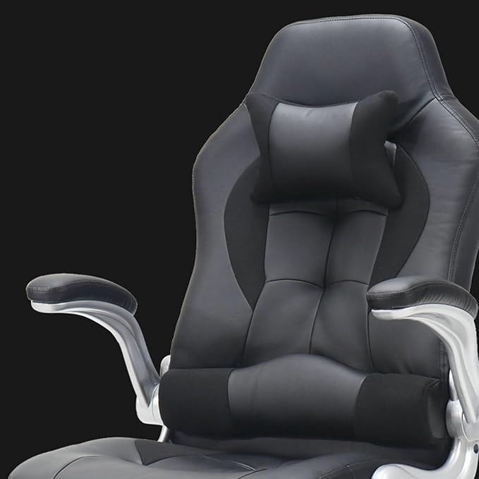 Ergonomic Gaming Chair with Adjustable Headrest and Armrest High-Back Racing Office Chair with PU Leather &amp Swivel Base