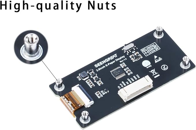 2.9 Inch E-Paper Display Monitor 296x128 Two Color E Ink Display for Raspberry Pi/Jetson Nano for Arduino Nucleo SPI Interface Epaper Screen Partial Refresh Support