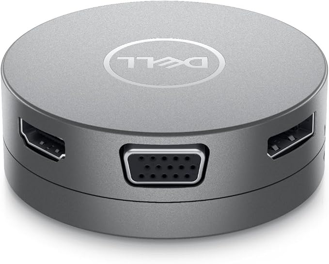 Dell 7-in-1 USB-C Multiport Adapter - DA310-2. USB-A Ports 1 USB-C 1 HDMI 1 DisplayPort 1 VGA and 1 RJ-45 Port Crisp 4K Resolution at 60Hz SuperSpeed Data Transfers Lightweight and Portable.