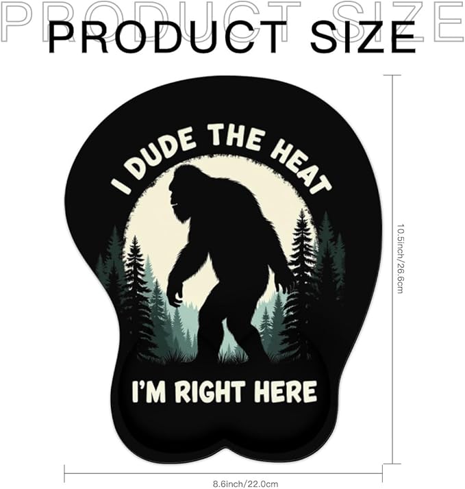 Mousepad Bigfoot Forest Sasquatch 1 (2) Ergonomic Wrist Support Non-Slip Base Mouse Mat with Wrist Rest Computer Mousemat for Desk Work Accessories Pad