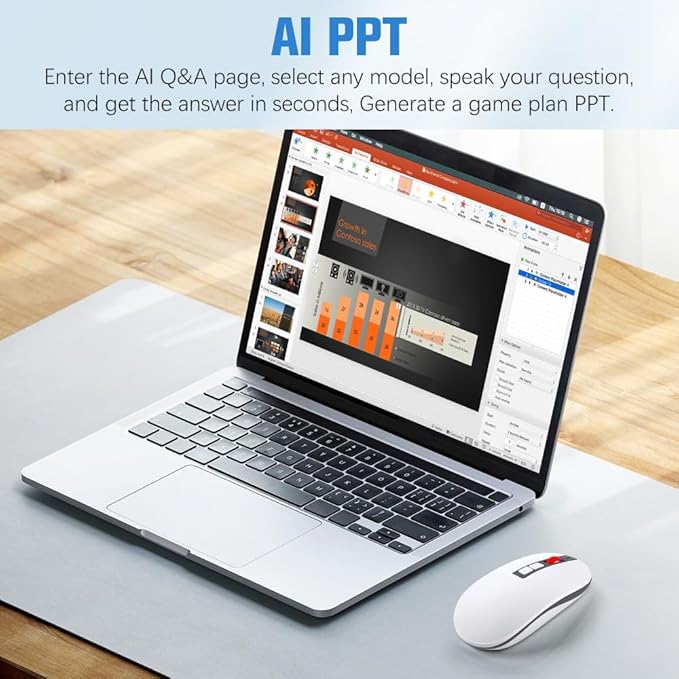 2025 AI Mouse AI Voice &amp Audio Recorder AI Real-Time Transcription Translation &amp Summarization Ergonomic Presenter Laser Pointer Remote for Office Remote Work High-Performance Device