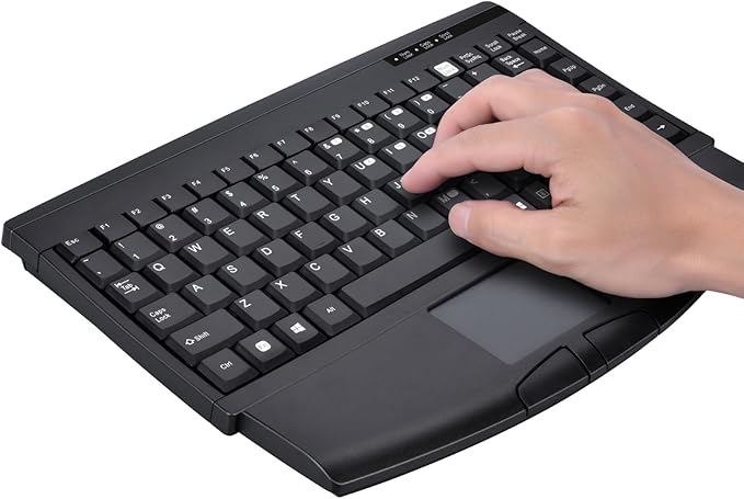 MCSaite MC-8044RF 2.4G Wireless and Bluetooth Touch Keyboard Multi-Device with Easy Media Control and Build-in Touchpad Keyboard for PC Mac Android Tv Box Remote Controller TV-Connected Computer