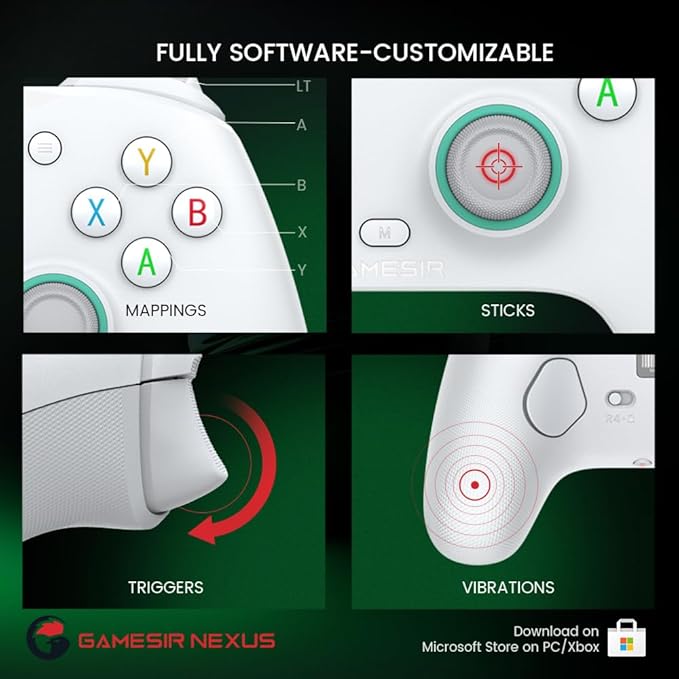 GameSir G7 SE Plud and Play Controller with Hall Effect Joysticks/Hall Trigger Anti-Drift Wired Gamepad for Xbox Series X|S Xbox One &amp Windows 10/11 3.5 mm Audio Jack - White