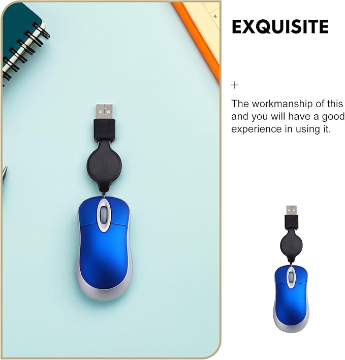 Veemoon 3pcs Mini Retractable USB Mouse Ultra Compact Laptop Mouse Portable Wiredmouse for PC Laptop Computer Home Office Outdoor Travel - Plug &ampAmp Play Corded Silent