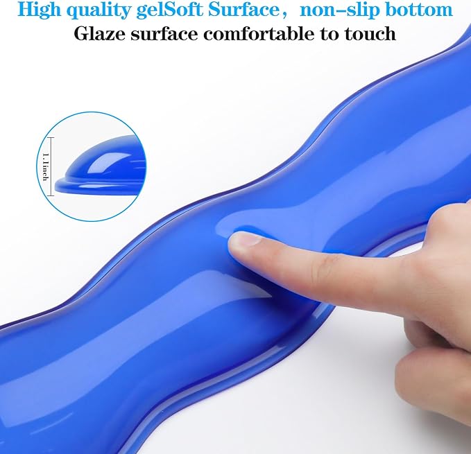 Gel Wrist Rest for Keyboard and Mouse Wrist Rest for Keyboard Mouse Wrist Support Pain Relief Cool Touch Non-Skid Keyboard and Mouse Wrist pad Set
