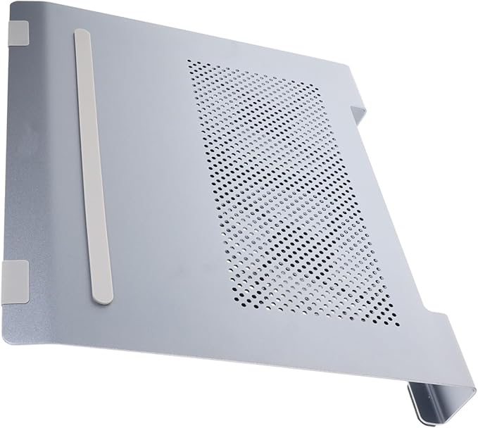 Aluminum Alloy Laptop Cooler Stand with RGB LED Fan Quiet Air Cooling Pad for Laptops Height Ergonomic Riser Anti-Slip Stable Mesh Surface