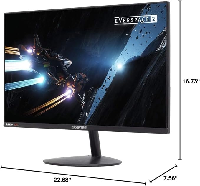 Sceptre 24 75Hz Full HD 1080P LED Monitor HDMI VGA Build In Speakers Brushed Black 2019 (E248W-19203RS)