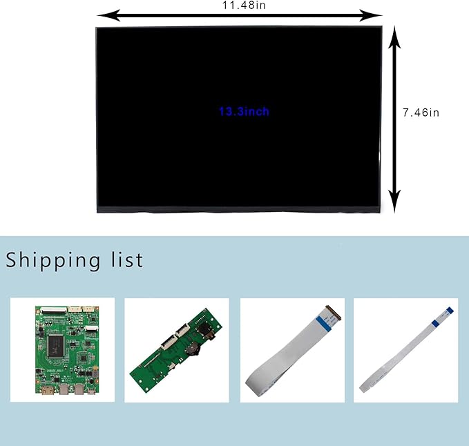 VSDISPLAY 13.3 Inch NV133WUM 1920x1200 Slim LCD Screen Aspect Ratio 16:10 Display Panel with USB-C Control Board