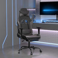 Massage Gaming Chair with Footrest Black&ampGray Faux Leather Gaming Chair with Ergonomic Design Adjustable Features - for Gamers and Office Use