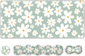 Desk Mat Gaming Mouse Pad Cute Desk Matt Keyboard Wrist Rest for Desktop Anti-Slip Big Mousepad Stitched Edges XXL Large Mouse Pad with Wrist Support for Home Office Computer I Morandi Daisy