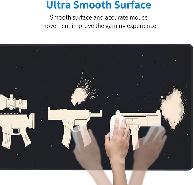 Handgun Desk Cover MatExtended Large Mouse PadComputer Laptop Mat Desk Decor for Office Game Home 30x16 Inch