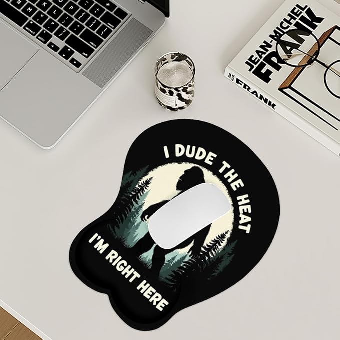 Mousepad Bigfoot Forest Sasquatch 1 (2) Ergonomic Wrist Support Non-Slip Base Mouse Mat with Wrist Rest Computer Mousemat for Desk Work Accessories Pad