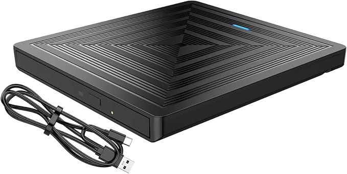 Portable USB3.0 External DVDs RWs Drive Fast Speed Burners for Laptop Desktop PC with Shockproof Design Travel Friendly External DVDs Burners