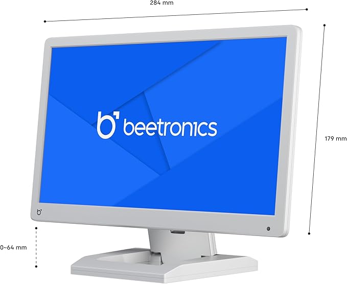 Beetronics 12 Inch Professional Monitor – Full HD 1080p IPS Display | High-Performance Durable Plastic Housing | HDMI VGA BNC RCA Inputs | Matte Screen 24/7 Operation Wide Viewing Angles 12HD5W