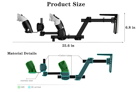 Moginno G3 Pro VR Carbon Fiber Gun Stock Compatible with Meta/Oculus Quest 3S/Quest 3 Controller Accessories Magnetic Gunstock Rifle Adapter with Shoulder Strap Enhance FPS Games Reality Control Fee