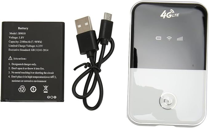 FILFEEL 4G LTE Mobile WiFi Hotspot with Display - Support 8 Users Portable Router with SIM Slot and USB Charging for Travel (European Version)
