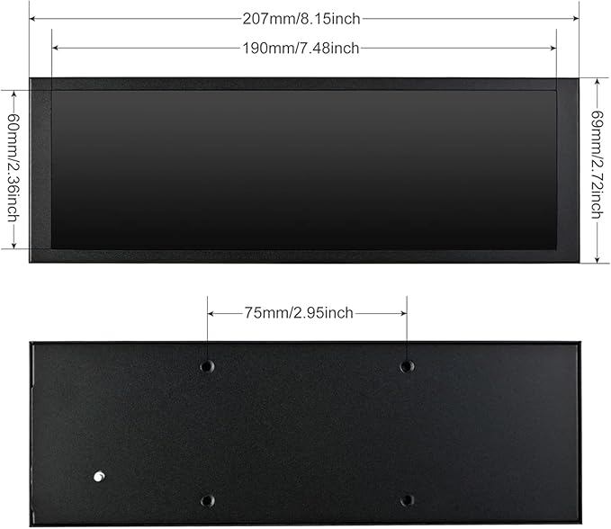 7.84 Inch Mini Monitor One-Cable Connection(No HDMI Needed) HD IPS 1280x400 Secondary Screen Stretched Bar LCD Display Aida64 CPU GPU Speed Temperature Monitoring for Windows 10/11 Only