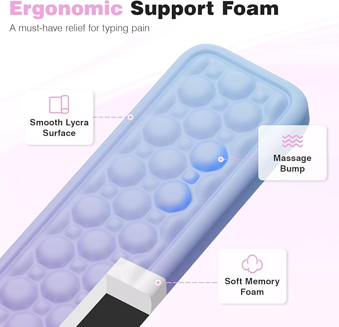 Ospelelf Keyboard Wrist Rest Pad for Computer Ergonomic Large Mouse Pad with Wrist Support Office Arm Rest Purple
