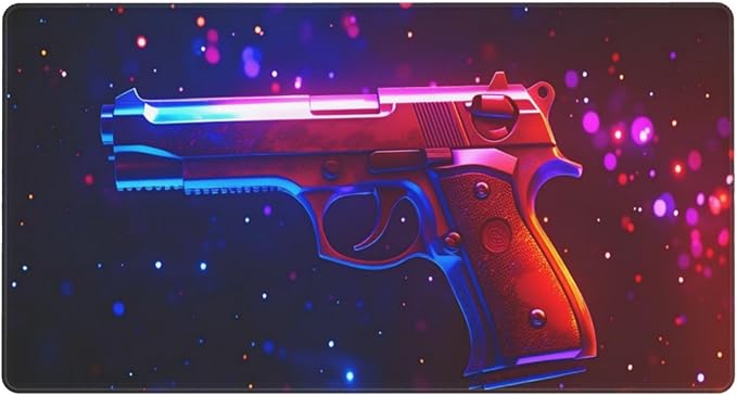 Handgun Desk Cover MatExtended Large Mouse PadComputer Laptop Mat Desk Decor for Office Game Home 30x16 Inch