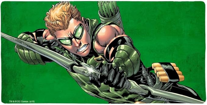 Justice League Green Arrow Character Large Gaming Mouse Pad Desk Mat with Stitched Edges Non-Slip Base for Gamer Home and Office 31.5 x 15.7