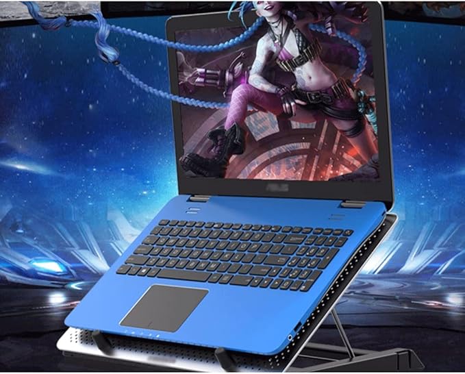 Steel Mesh Panel LED Fan Adjustable Speed Control 10 -17 Laptop Cooling Pad Cooling Bracket