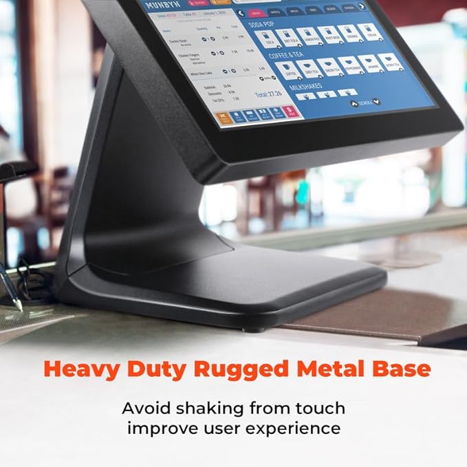 MUNBYN 17-inch POS-Touch-Screen-Monitor POS-System-for-Small-Business Multi-Touch Monitor 400 nits True Flat Seamless Capacitive LED VGA/HDMI Input for Office POS Restaurant No Driver Required