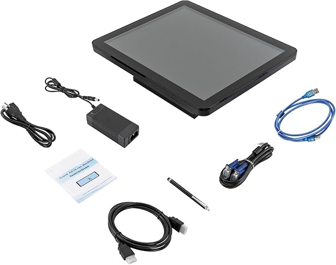 17 Touch Screen LCD Display Monitor Cash Register VOD System POS Monitor Touch Screen for Retail Restaurant Store 10-Point Touch Win/Android/Linux Compatible 1280x1024 HD 0-90° Adjustable