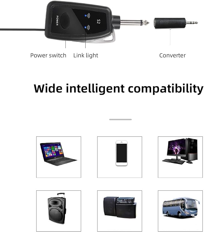 Bewinner 2.4G Wireless Dynamic Microphone with Mini Receiver for Karaoke Live Streaming Outdoor Performance 10m Range Clear Sound No Interference