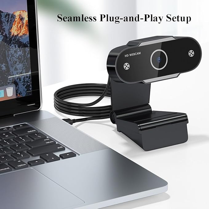 GIZNXBA Streaming Webcam with Microphone for Pc Wide-Angle Lens Autofocus Plug &amp Play USB Webcam for Laptop Desktop Streaming(2K)