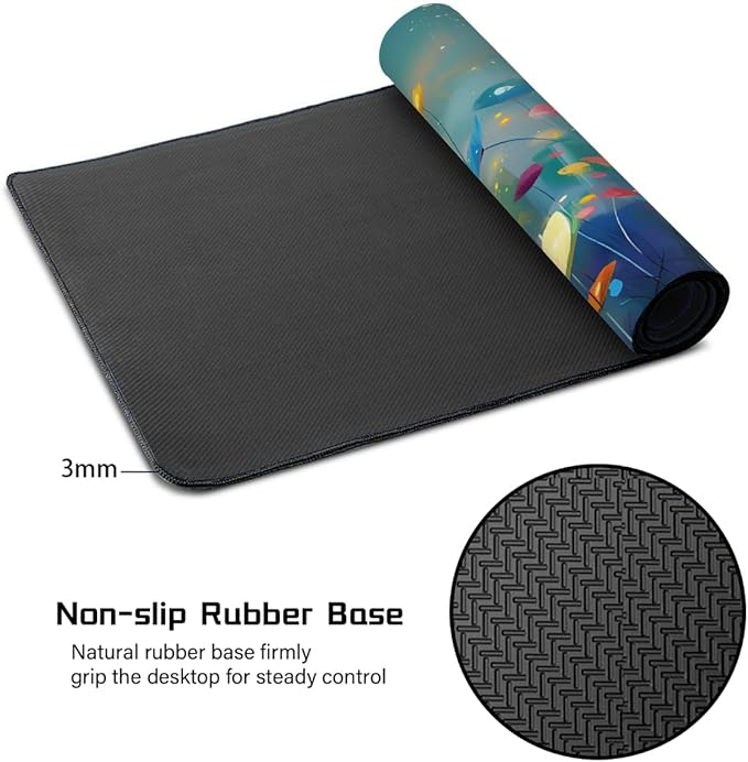 Color Painting Flower Large Mouse Pad Gaming Mousepad Desk Mat for Desktop Computer Keyboard Waterproof Mouse Mat Desk Pad with Non-Slip Base for Game School Office Home 35.4 x 15.7